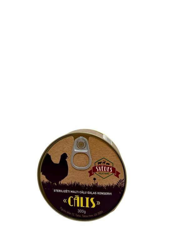 ŠVĒDES sterilizēti malti cāļa gaļas konservi “Cālis” 300 g